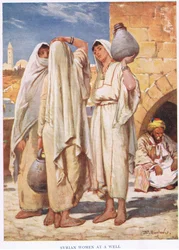 Trois femmes syriennes portant des cruches d